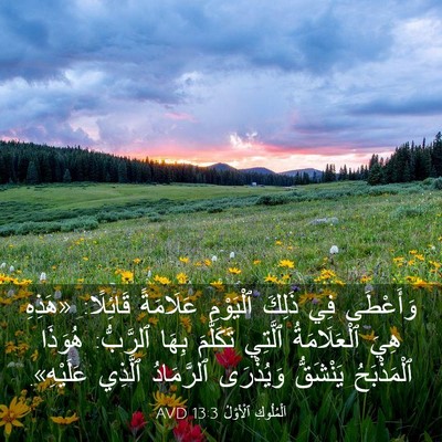 Picture 03 - اَلْمُلُوكِ ٱلْأَوَّلُ 13:3 AVD - وَأَعْطَى فِي ذَلِكَ - Bible Verse Picture