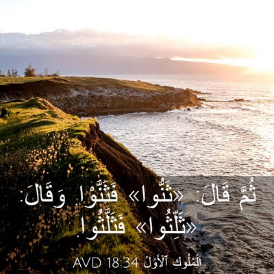 Picture 03 - اَلْمُلُوكِ ٱلْأَوَّلُ 18:34 AVD - ثُمَّ قَالَ: «ثَنُّوا» - Bible Verse Picture