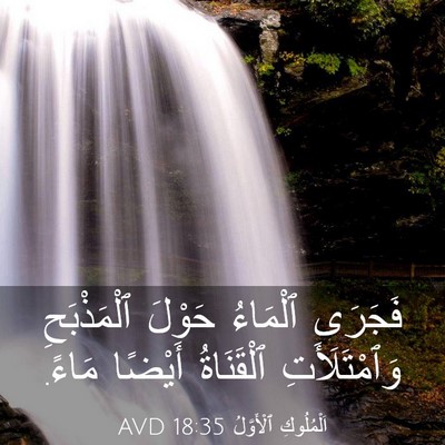 Picture 03 - اَلْمُلُوكِ ٱلْأَوَّلُ 18:35 AVD - فَجَرَى ٱلْمَاءُ حَوْلَ - Bible Verse Picture