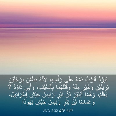 Picture 03 - اَلْمُلُوكِ ٱلْأَوَّلُ 2:32 AVD - فَيَرُدُّ ٱلرَّبُّ دَمَهُ - Bible Verse Picture