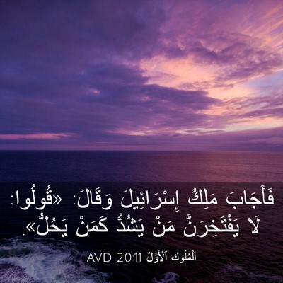 Picture 03 - اَلْمُلُوكِ ٱلْأَوَّلُ 20:11 AVD - فَأَجَابَ مَلِكُ - Bible Verse Picture