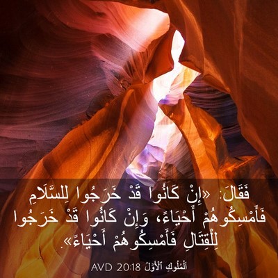 Picture 03 - اَلْمُلُوكِ ٱلْأَوَّلُ 20:18 AVD - فَقَالَ: «إِنْ كَانُوا - Bible Verse Picture