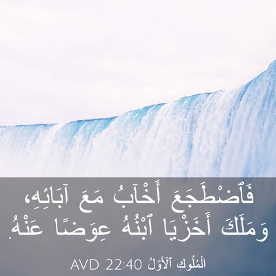 Picture 03 - اَلْمُلُوكِ ٱلْأَوَّلُ 22:40 AVD - فَٱضْطَجَعَ أَخْآبُ مَعَ - Bible Verse Picture