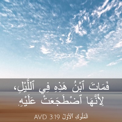 Picture 03 - اَلْمُلُوكِ ٱلْأَوَّلُ 3:19 AVD - فَمَاتَ ٱبْنُ هَذِهِ فِي - Bible Verse Picture