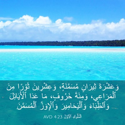 Picture 03 - اَلْمُلُوكِ ٱلْأَوَّلُ 4:23 AVD - وَعَشْرَةَ ثِيرَانٍ - Bible Verse Picture