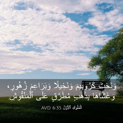 Picture 03 - اَلْمُلُوكِ ٱلْأَوَّلُ 6:35 AVD - وَنَحَتَ كَرُوبِيمَ - Bible Verse Picture