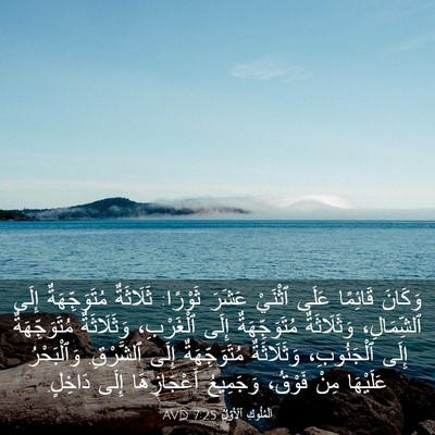 Picture 03 - اَلْمُلُوكِ ٱلْأَوَّلُ 7:25 AVD - وَكَانَ قَائِمًا عَلَى - Bible Verse Picture