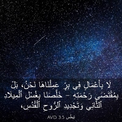 Picture 03 - تِيطُس 3:5 AVD - لَا بِأَعْمَالٍ فِي بِرٍّ - Bible Verse Picture