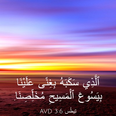 Picture 03 - تِيطُس 3:6 AVD - ٱلَّذِي سَكَبَهُ بِغِنًى - Bible Verse Picture