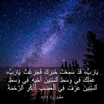Picture 03 - حَبَقُّوق 3:2 AVD - يَارَبُّ، قَدْ سَمِعْتُ - Bible Verse Picture