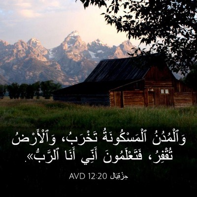 Picture 03 - حِزْقِيَال 12:20 AVD - وَٱلْمُدُنُ - Bible Verse Picture