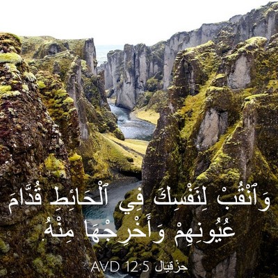 Picture 03 - حِزْقِيَال 12:5 AVD - وَٱنْقُبْ لِنَفْسِكَ فِي - Bible Verse Picture