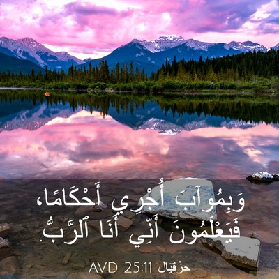 Picture 03 - حِزْقِيَال 25:11 AVD - وَبِمُوآبَ أُجْرِي - Bible Verse Picture