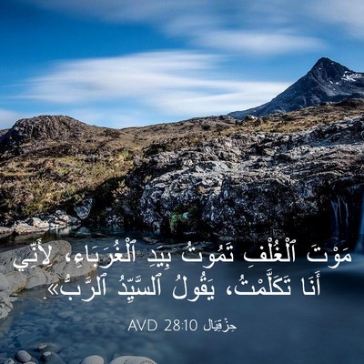 Picture 03 - حِزْقِيَال 28:10 AVD - مَوْتَ ٱلْغُلْفِ تَمُوتُ - Bible Verse Picture