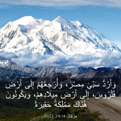 Picture 03 - حِزْقِيَال 29:14 AVD - وَأَرُدُّ سَبْيَ مِصْرَ، - Bible Verse Picture