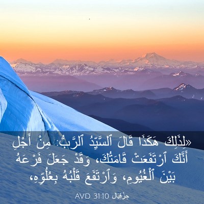 Picture 03 - حِزْقِيَال 31:10 AVD - «لِذَلِكَ هَكَذَا قَالَ - Bible Verse Picture