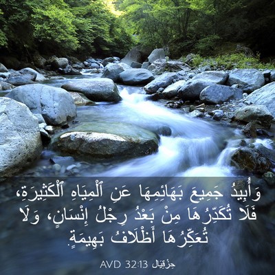 Picture 03 - حِزْقِيَال 32:13 AVD - وَأُبِيدُ جَمِيعَ - Bible Verse Picture