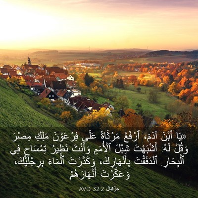 Picture 03 - حِزْقِيَال 32:2 AVD - «يَا ٱبْنَ آدَمَ، ٱرْفَعْ - Bible Verse Picture