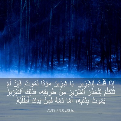 Picture 03 - حِزْقِيَال 33:8 AVD - إِذَا قُلْتُ لِلشِّرِّيرِ: - Bible Verse Picture