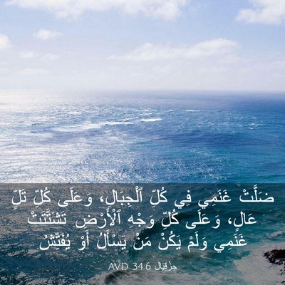 Picture 03 - حِزْقِيَال 34:6 AVD - ضَلَّتْ غَنَمِي فِي كُلِّ - Bible Verse Picture