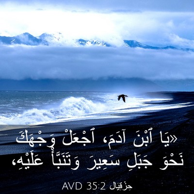 Picture 03 - حِزْقِيَال 35:2 AVD - «يَا ٱبْنَ آدَمَ، ٱجْعَلْ - Bible Verse Picture