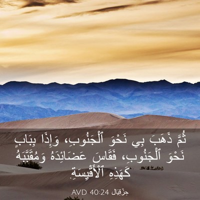 Picture 03 - حِزْقِيَال 40:24 AVD - ثُمَّ ذَهَبَ بِي نَحْوَ - Bible Verse Picture