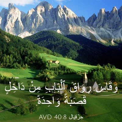 Picture 03 - حِزْقِيَال 40:8 AVD - وَقَاسَ رِوَاقَ ٱلْبَابِ - Bible Verse Picture