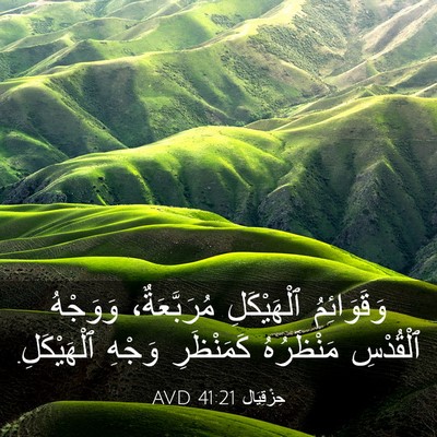 Picture 03 - حِزْقِيَال 41:21 AVD - وَقَوَائِمُ ٱلْهَيْكَلِ - Bible Verse Picture