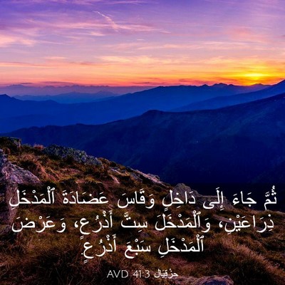 Picture 03 - حِزْقِيَال 41:3 AVD - ثُمَّ جَاءَ إِلَى دَاخِلٍ - Bible Verse Picture