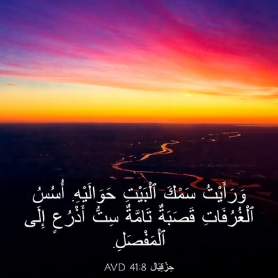 Picture 03 - حِزْقِيَال 41:8 AVD - وَرَأَيْتُ سَمْكَ - Bible Verse Picture