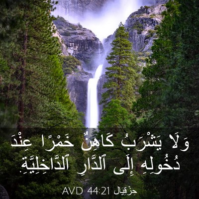Picture 03 - حِزْقِيَال 44:21 AVD - وَلَا يَشْرَبُ كَاهِنٌ - Bible Verse Picture
