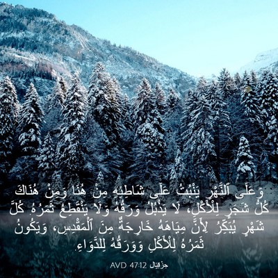 Picture 03 - حِزْقِيَال 47:12 AVD - وَعَلَى ٱلنَّهْرِ - Bible Verse Picture