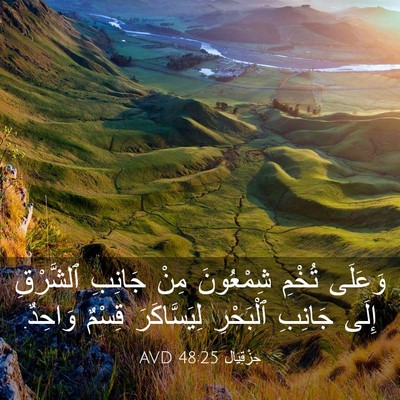 Picture 03 - حِزْقِيَال 48:25 AVD - وَعَلَى تُخْمِ شِمْعُونَ - Bible Verse Picture