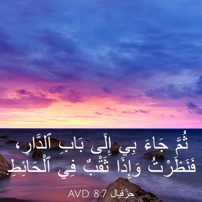 Picture 03 - حِزْقِيَال 8:7 AVD - ثُمَّ جَاءَ بِي إِلَى - Bible Verse Picture