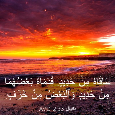 Picture 03 - دَانِيآل 2:33 AVD - سَاقَاهُ مِنْ حَدِيدٍ. - Bible Verse Picture