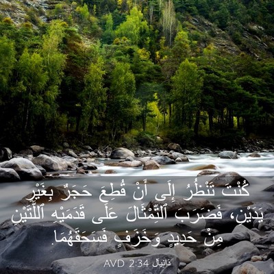 Picture 03 - دَانِيآل 2:34 AVD - كُنْتَ تَنْظُرُ إِلَى أَنْ - Bible Verse Picture