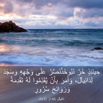 Picture 03 - دَانِيآل 2:46 AVD - حِينَئِذٍ خَرَّ - Bible Verse Picture