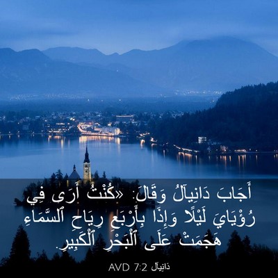 Picture 03 - دَانِيآل 7:2 AVD - أَجَابَ دَانِيآلُ وَقَالَ: - Bible Verse Picture