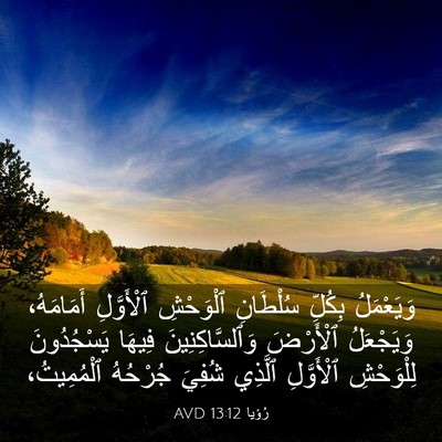 Picture 03 - رُؤيا 13:12 AVD - وَيَعْمَلُ بِكُلِّ - Bible Verse Picture