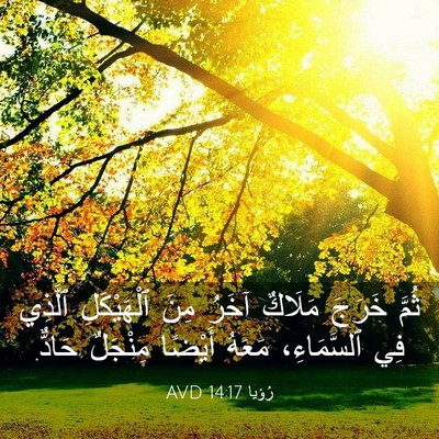 Picture 03 - رُؤيا 14:17 AVD - ثُمَّ خَرَجَ مَلَاكٌ آخَرُ - Bible Verse Picture
