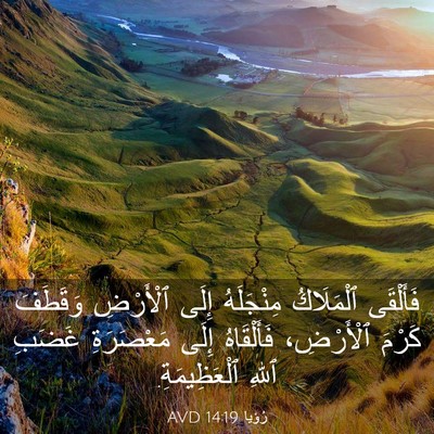 Picture 03 - رُؤيا 14:19 AVD - فَأَلْقَى ٱلْمَلَاكُ - Bible Verse Picture