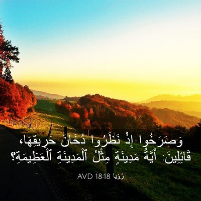 Picture 03 - رُؤيا 18:18 AVD - وَصَرَخُوا إِذْ نَظَرُوا - Bible Verse Picture
