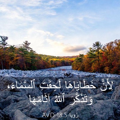 Picture 03 - رُؤيا 18:5 AVD - لِأَنَّ خَطَايَاهَا - Bible Verse Picture