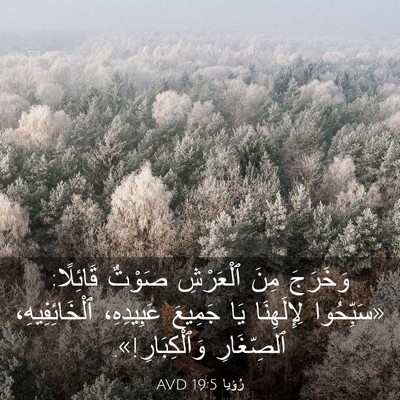 Picture 03 - رُؤيا 19:5 AVD - وَخَرَجَ مِنَ ٱلْعَرْشِ - Bible Verse Picture