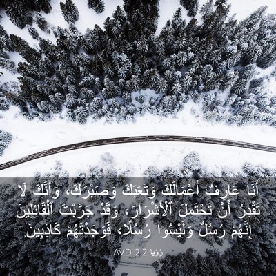Picture 03 - رُؤيا 2:2 AVD - أَنَا عَارِفٌ أَعْمَالَكَ - Bible Verse Picture