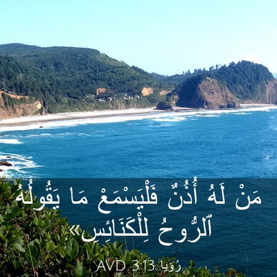 Picture 03 - رُؤيا 3:13 AVD - مَنْ لَهُ أُذُنٌ - Bible Verse Picture