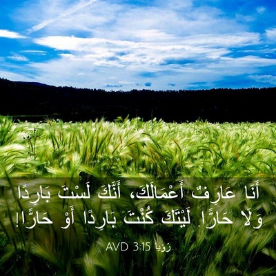 Picture 03 - رُؤيا 3:15 AVD - أَنَا عَارِفٌ - Bible Verse Picture