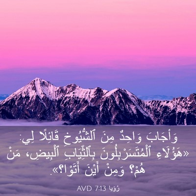 Picture 03 - رُؤيا 7:13 AVD - وَأجَابَ وَاحِدٌ مِنَ - Bible Verse Picture