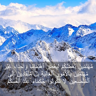 Picture 03 - رُومِيَةَ 12:16 AVD - مُهْتَمِّينَ بَعْضُكُمْ - Bible Verse Picture