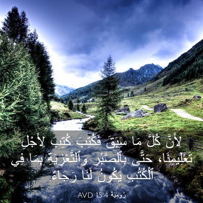Picture 03 - رُومِيَةَ 15:4 AVD - لِأَنَّ كُلَّ مَا سَبَقَ - Bible Verse Picture